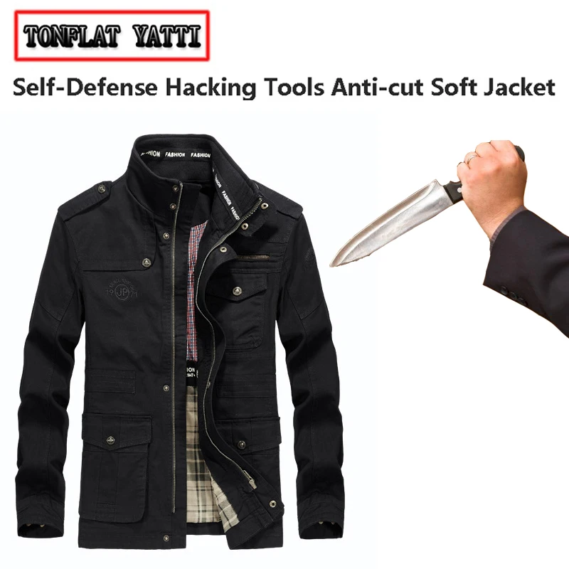 New Anti-Hacking Men's Business Jacket 3 Color Plus Size Fashion Self-Defense Hidden FBI POLICE Safety Protective Clothing L-8XL