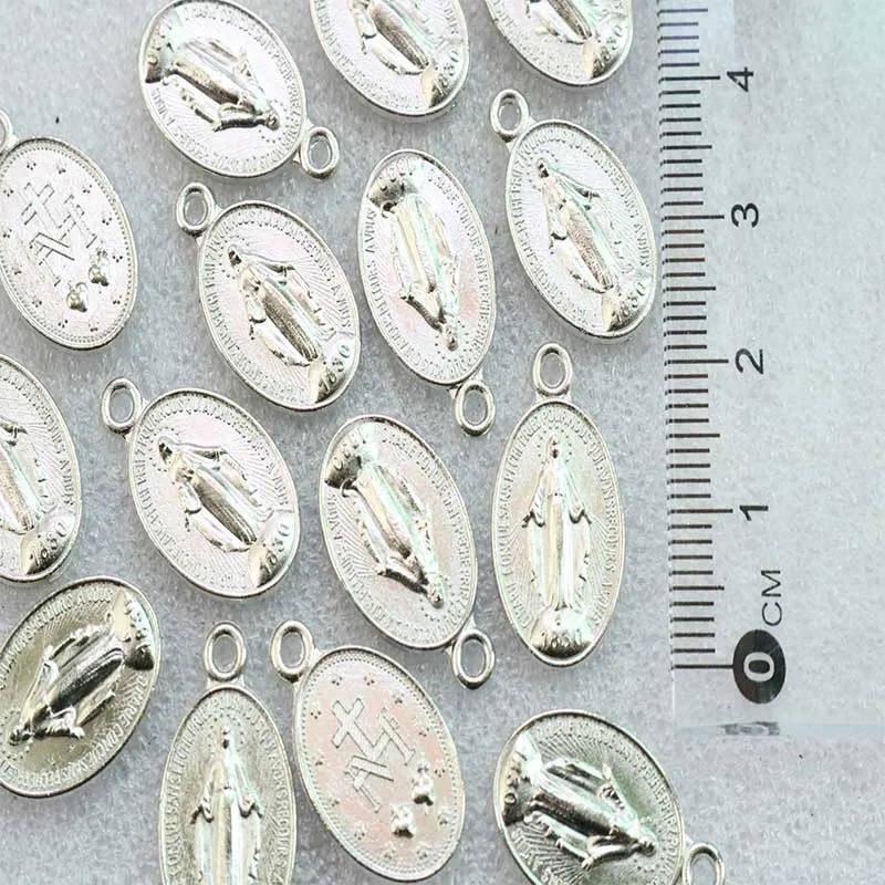 100 Pieces / Catholic Yellow Santa Maria Medal Amulet Medal