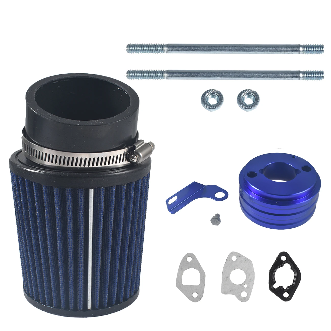 Blue Air Filter Adapter Kit Fits Predator 212cc Honda GX200 GX160 6.5HP Go Kart Coleman CT200U Trail Baja Motorsports MB165