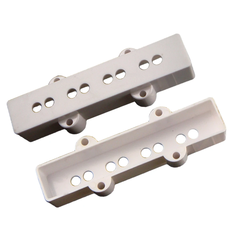 Pack Of 2 White Jazz Bass Pickup Covers Neck&Bridge For JB Bass Guitar Musical Instrument Parts