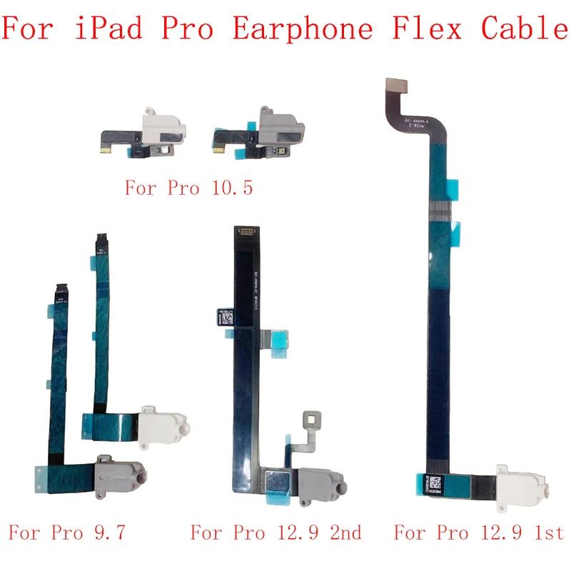 Earphone Flex Cable Compatible For iPad Pro 7.9 12.9 1st 2nd 10.5 Earphones Headset connector Audio Dock Port Part Black White