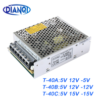 1Pc DIANQI 12V Triple output Switching power supply 40w 5V , 15V ,-15V  power suply T-40 24V  ac dc converter good quality