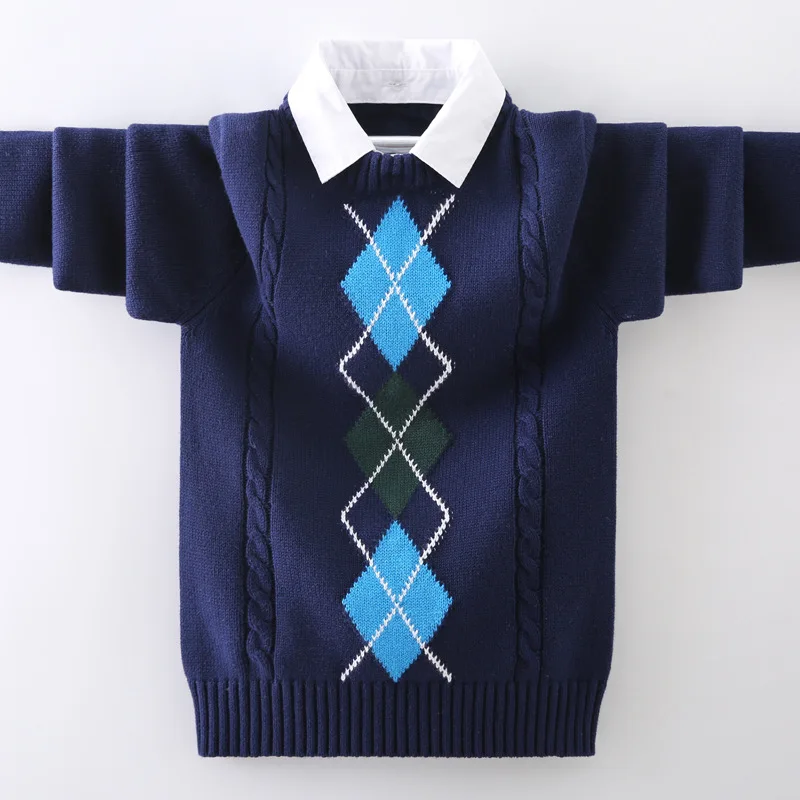 Kids Boys Sweater 2024 Autumn Winter Knitted Cotton Toddler Clothing Children Cardigan Sweater For Age 5-15 Years Outerwear Coat