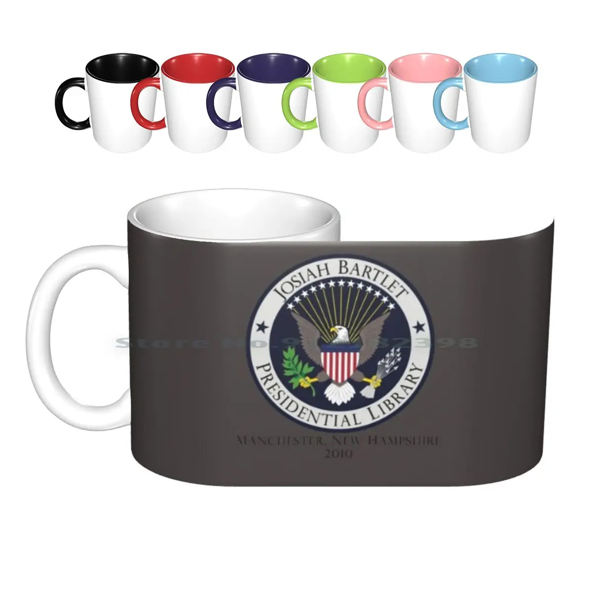 Josiah Bartlet Presidential Library Logo Ceramic Mugs Coffee Cups Milk Tea Mug West Wing West Wing Jed Josiah Bartlet Bartlett