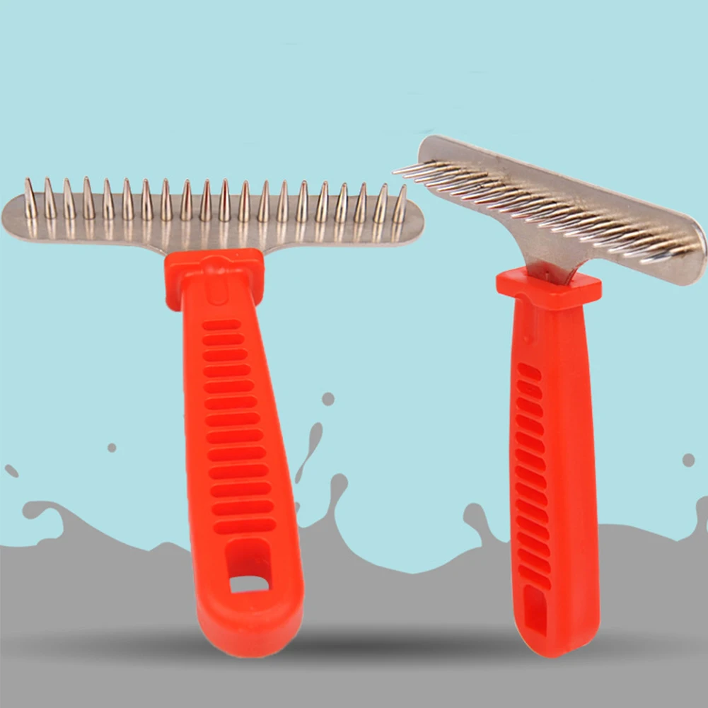 

Stainless Steel Pet Rake Brush Dog Cat Grooming Tool Undercoat Pin Comb Reduces Knots Tangles Instantly Pets Dematting Combs