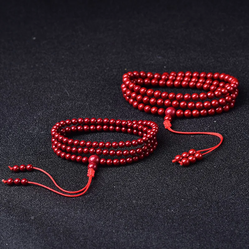 

Natural Purple Cinnabar 108 pcs Beads Buddhist Prayer Beads Bracelets Buddha Mala Cinnabar Charm Necklace DIY Jewelry Dropship