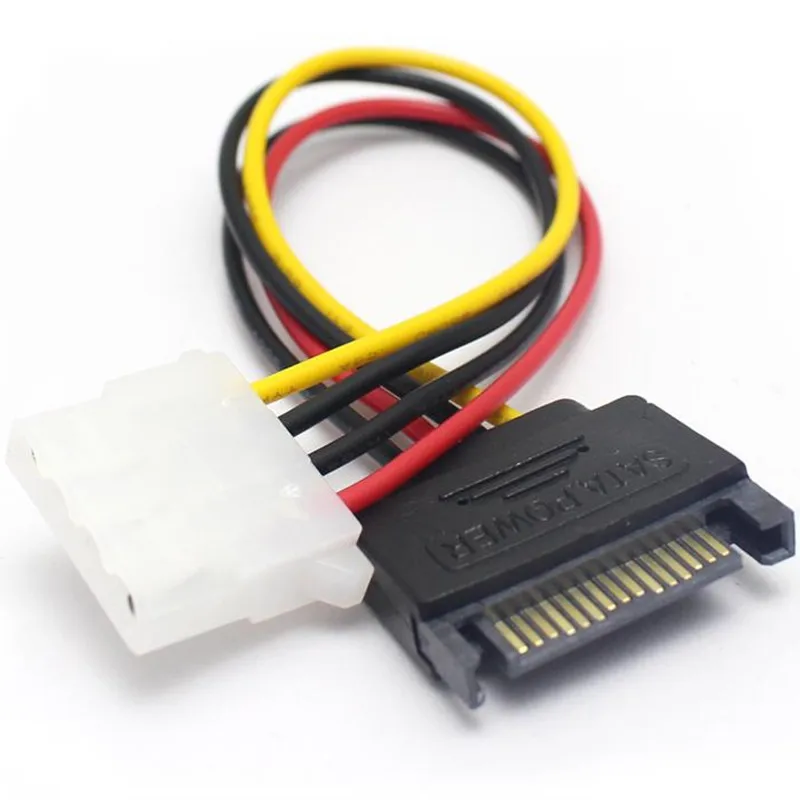 1pcs 15 Pin SATA Male to Molex IDE 4 Pin Female Cable Adapter SATA TO IDE Power Cable 20cm