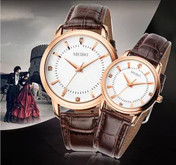 Couple Watches Luxury Brand Lover's Casual Quartz Watch Women Genuine Leather Strap Watches For Gift Relogio Feminino Men Clock