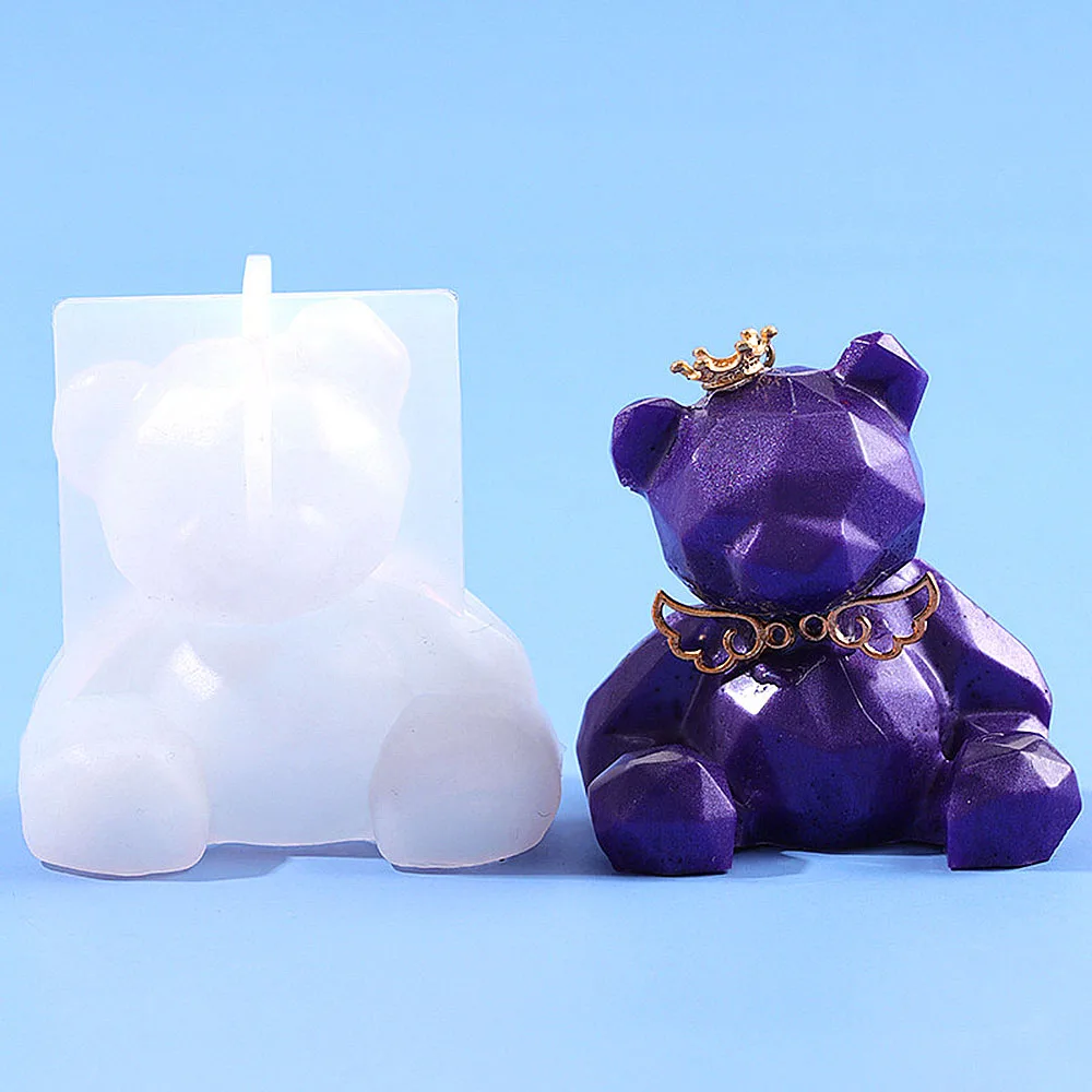 1Pcs DIY Crystal Epoxy Three-dimensional Geometric Bear Mold Car Aromatherapy Three-dimensional Decoration Home