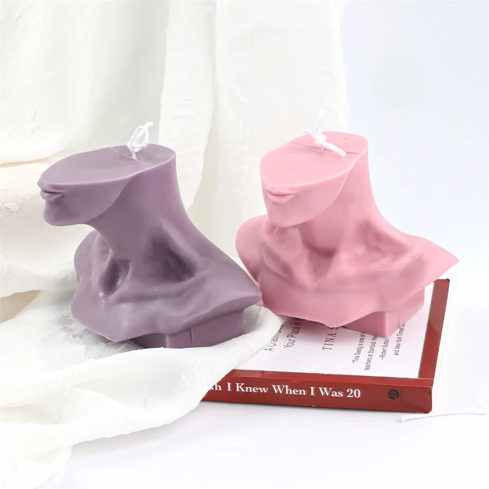 3D Sexy Male Body Candle Silicone Mold Male Torso Upper Neck Aromatic Soap Mould DIY Handmade Plaster Resin Craft Home