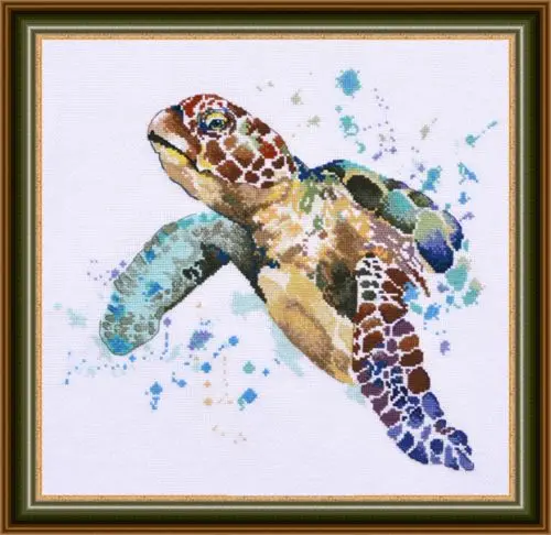 Sea Turtle longevity Cross Stitch Kits Top Quality Embroidery Needlework 14CT Unprinted DIY Handmade Art Home Decor