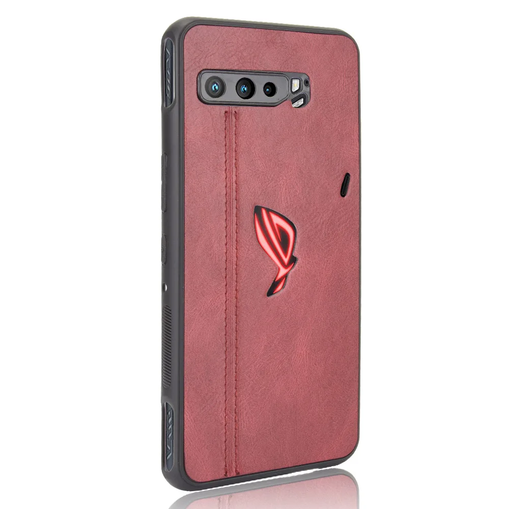 For Asus ROG Phone 3 ZS661KS Case Asus ROG3 Route Calfskin PU Leather Hard Phone Bag Cover For Asus ROG Phone 3 Strix Back Case - view 2
