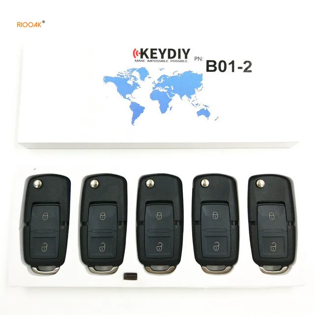 

RIOOAK 5PCS KD B01-2 B01 KD Remote Key 2 Button vw Style B Series For KD900/URG200/KD200/KD-X2 KD MINI vw passat b7 golf 7