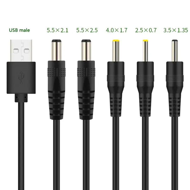 Porta USB a DC Cavo di Ricarica DC Cavo di 5.5x2.1 /5.5x2.5 /3.5x1.35/ 4.0x1.7 /2.5x0.7mm di Potere del Caricatore di Alimentazione Cavo per il