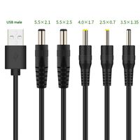 USB to DC Port Charging Cable Cord DC 5.5x2.1 /5.5x2.5 /3.5x1.35/ 4.0x1.7 /2.5x0.7mm Power Supply Charger Cable for Router Led
