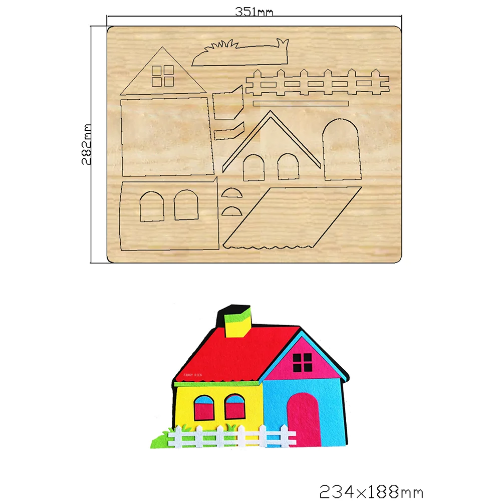 2021 New House type Cutting Die Mold Diy Decoration Wooden Knife Mould Suitable For Fustelle Cutters