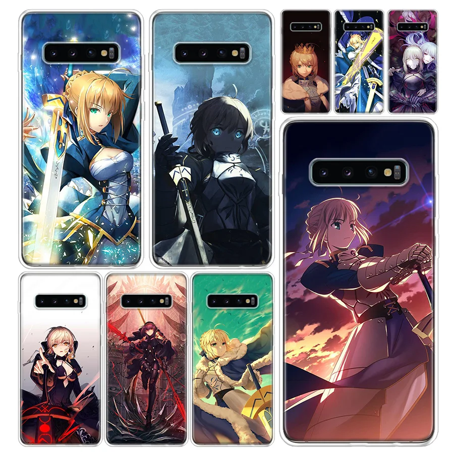 Fate Zero Stay Night Saber Phone Case Cover for Samsung Galaxy S20 S21 FE S22 S23 S24 Ultra S10 S10E S9 S8 Plus + Art Gift Coque