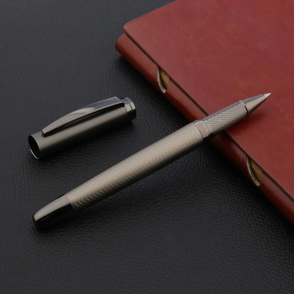 luxury quality Brushed signature roller ball pen Gun gray Stationery Office school supplies ink pen NEW