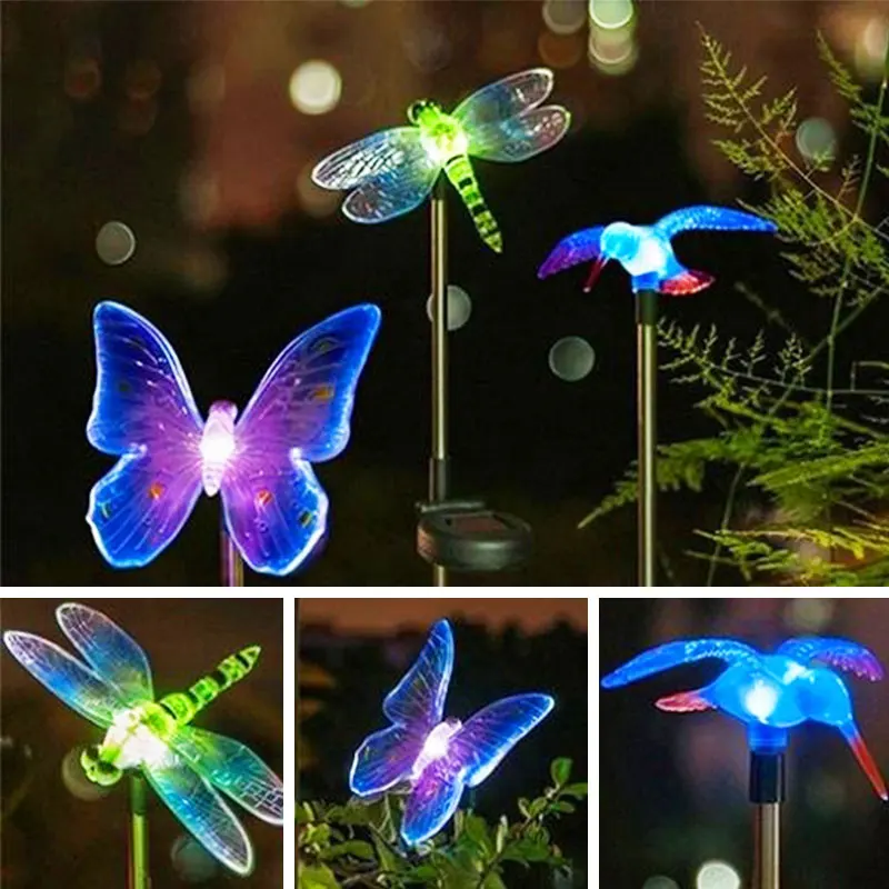 

Solar Garden Lawn Lights Butterfly Dragonfly Bird Landscape Lamp Outdoor Waterproof IP65 Home Garden Villa Courtyard Path Decor