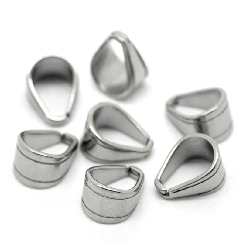 DoreenBeads 304 Stainless Steel Pendant Pinch Bails Clasps Horseshoe Silver Color DIY Making Jewelry Findings 11mm x 9mm, 20PCs