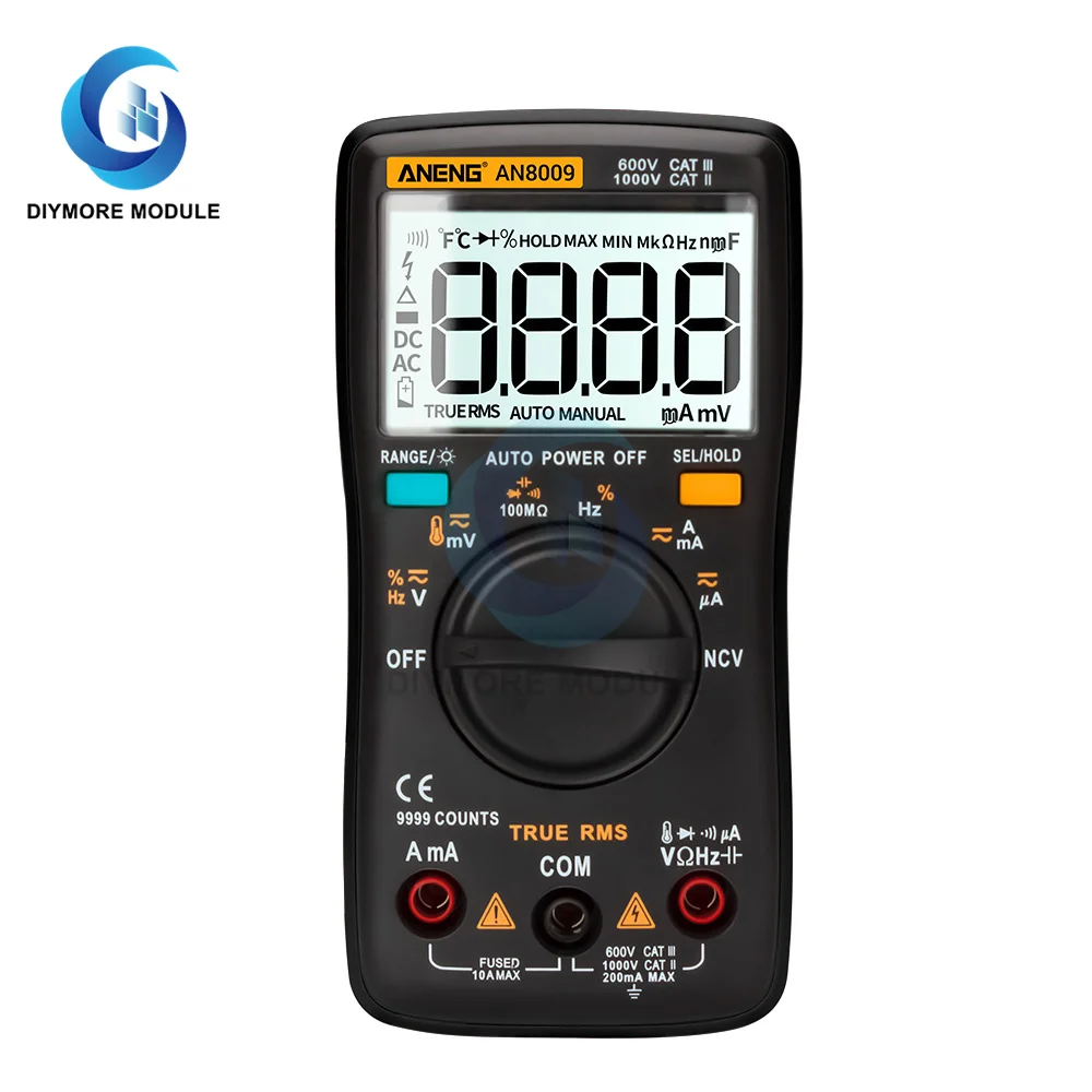 ANENG AN8009 Digital Multimeter Transistor Testers Capacitor True-RMS Tester Automotive Electrical Capacitance Meter Temp Diode