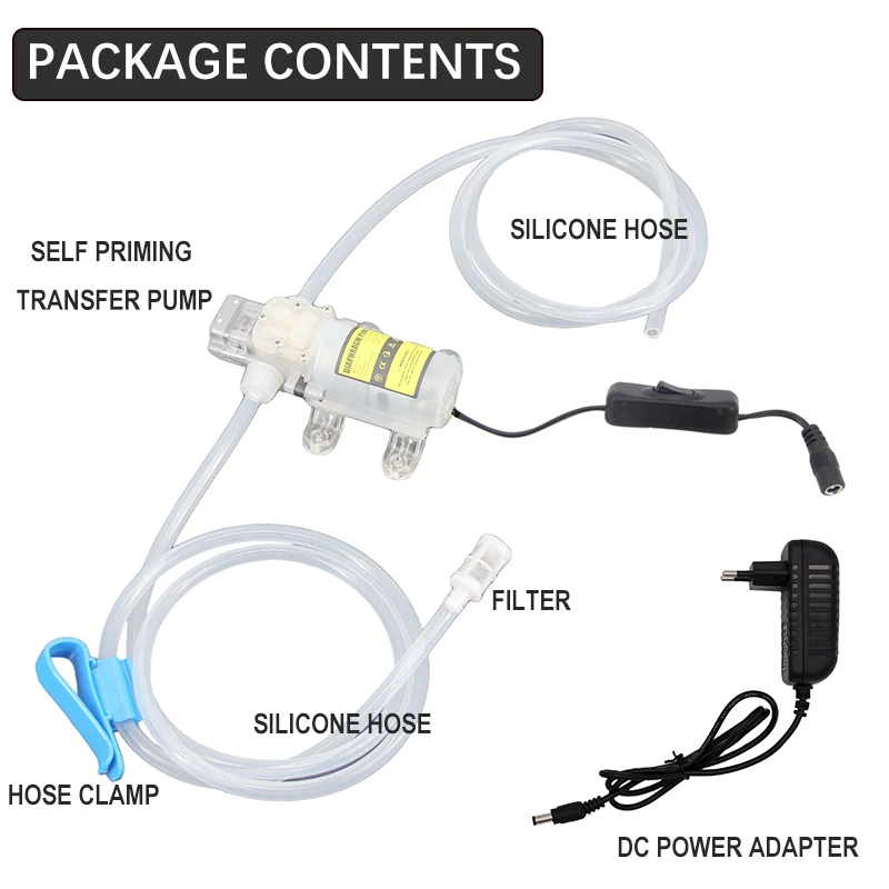 Homebrew Beer & Wine Self Priming Transfer Pump Kit Food Grade Silicone Hose Carboy Plastic Fermenter  Racking Pump