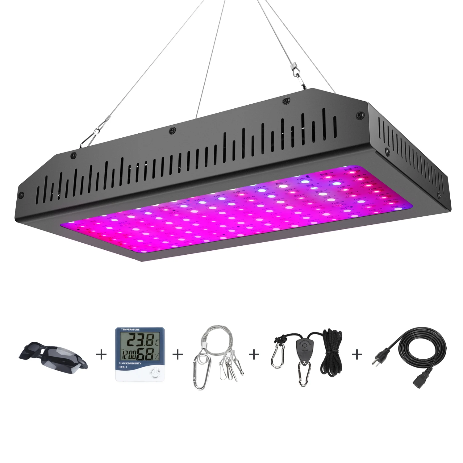 Luz LED de espectro completo para cultivo de plantas, lámpara hidropónica de 1200W y 2000W con doble interruptor para plantas de interior, flores y