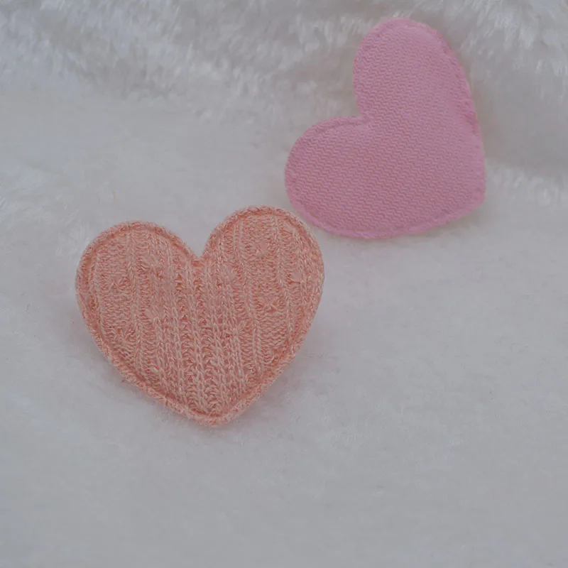 40 Stück/LOT 4,8*4,2CM Gehäkelte Herz-Applikationen für DIY Handgemachte Kinder-Haarspangen-Zubehör Patches – Detail 2