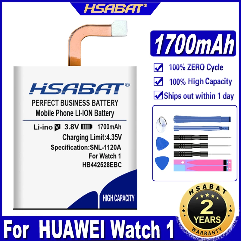 HSABAT HB442528EBC 1700mAh Smart Watch Battery for HUAWEI Watch 1 / Watch1