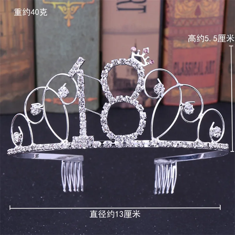 Fashion Women Birthday Crown 18/22/30/50/90 Years Old Birthday Gifts Hair Jewelry Birthday Party Prom Diadem Hair Accessories