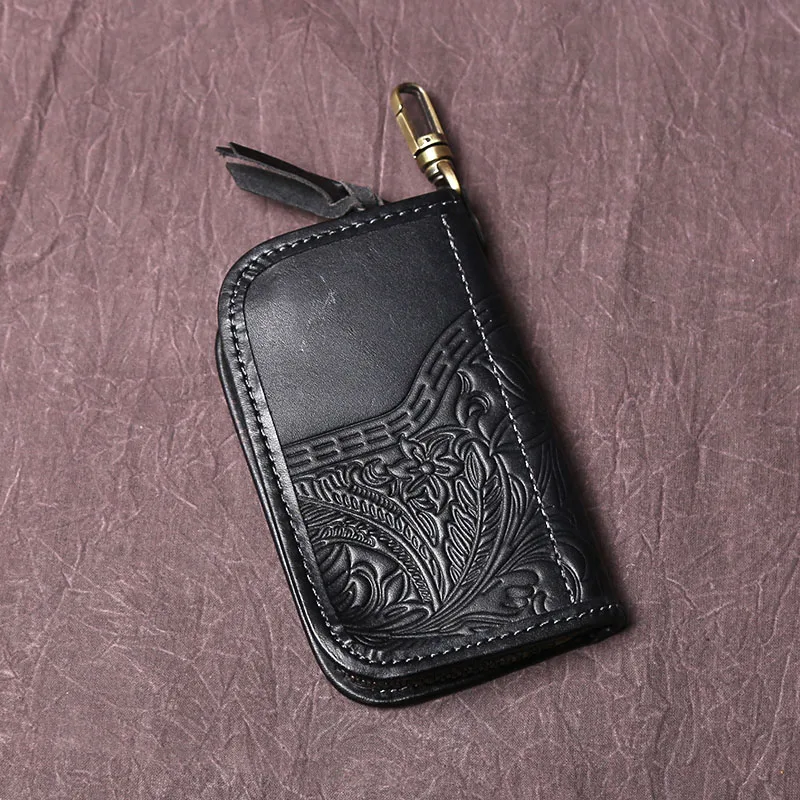 NZPJ männer Leder Schlüssel Tasche, Die Erste LayerOf Rindsleder, Damen Geldbörse, multi-funktionale Vintage Pflanzlich Gegerbtem Leder ID Tasche. – Detail 23