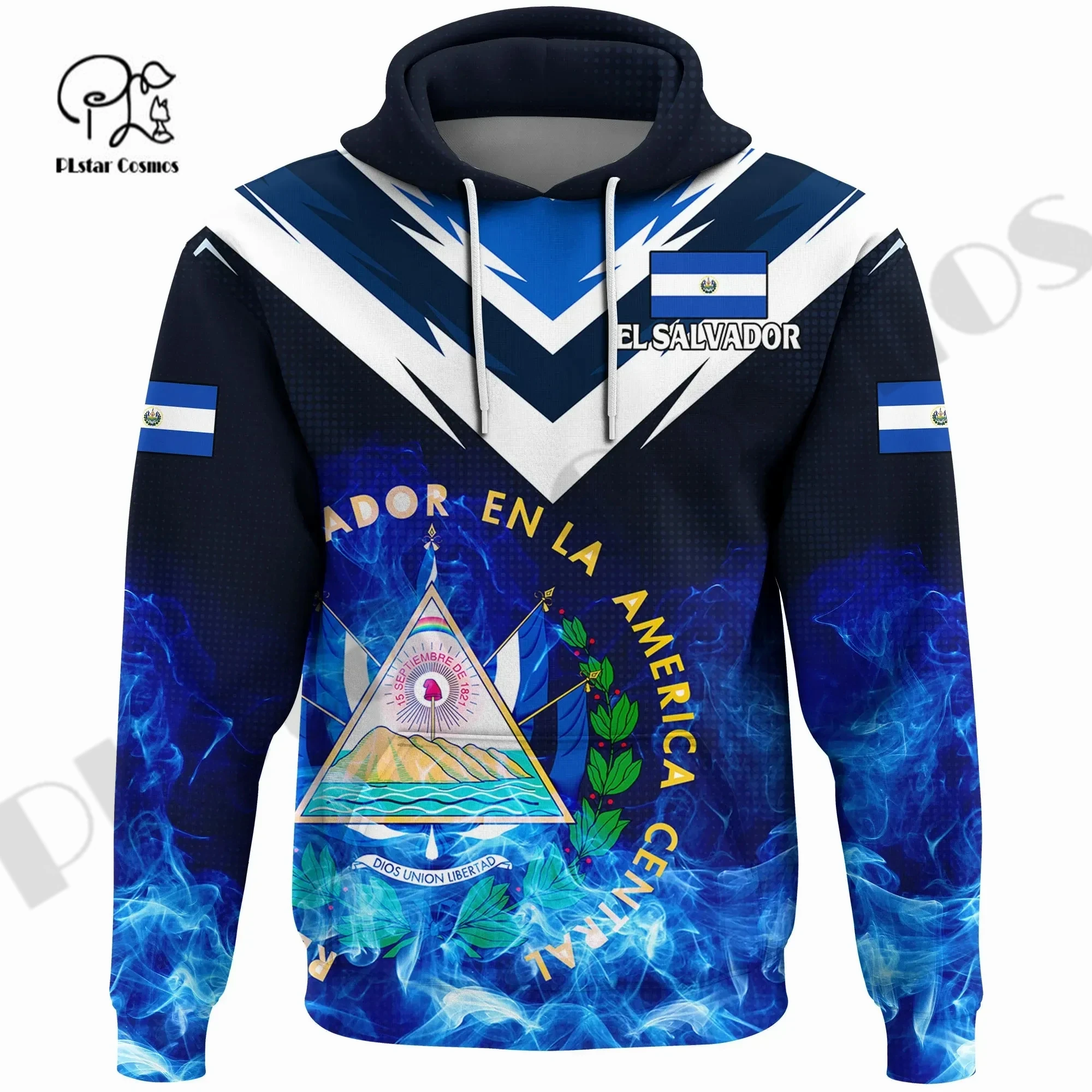 PLstar Cosmos 3DPrint Newest El Salvador Flag Country Unique Unisex Men/Women Hrajuku Streetwear Casual Hoodies/Zip/Sweatshirt 8