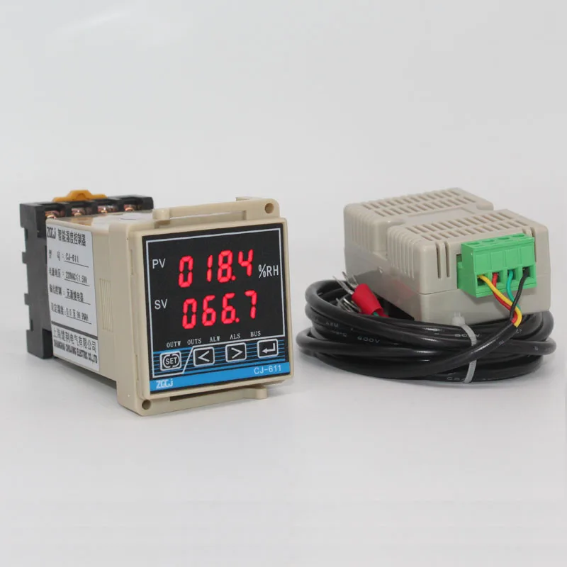 

Din Hygrometer 0-99.9%RH humidity controller with 2.5m humidity sensor relay output