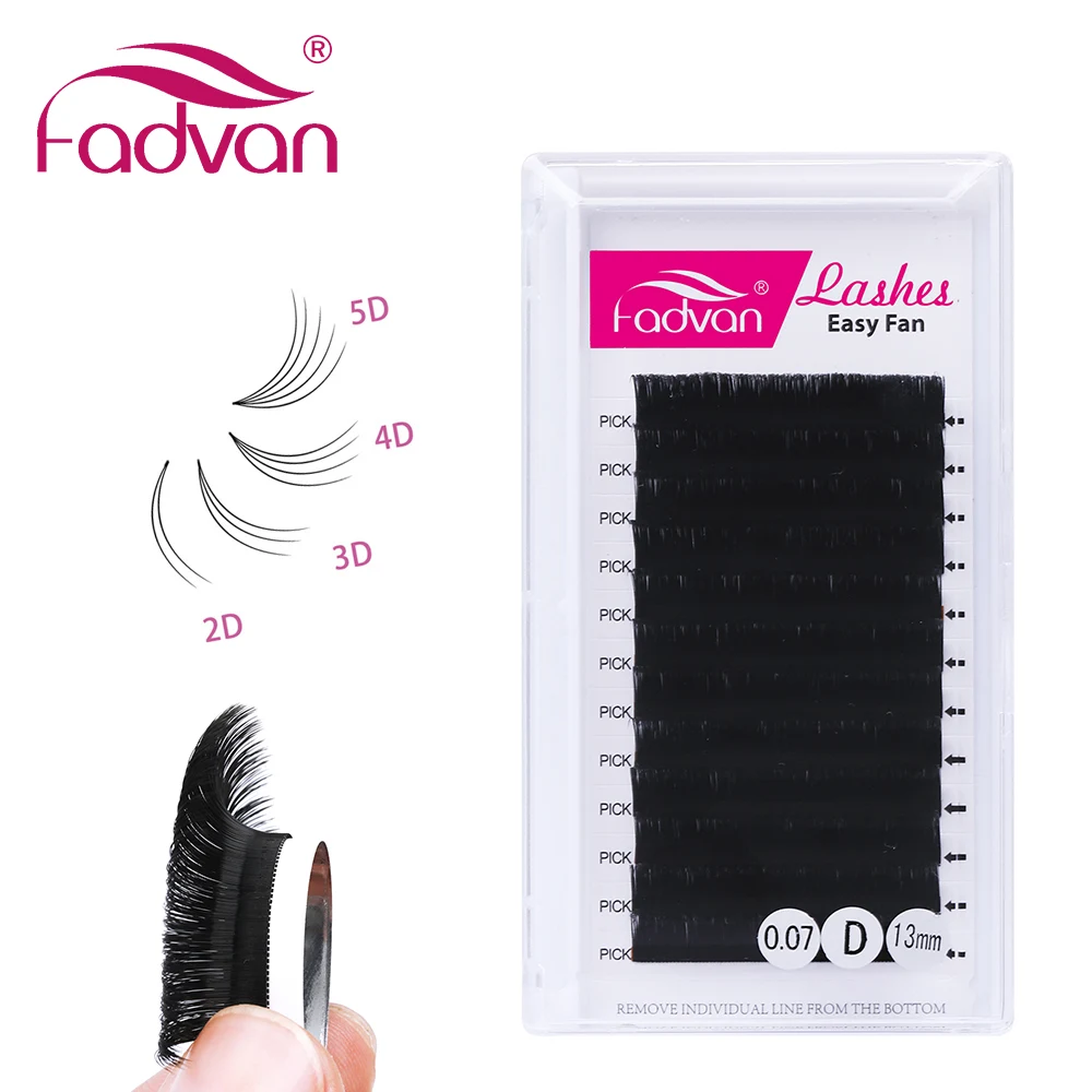 Fadvan Easy Fanning False Eyelash Extensions Makeup Faux Cils Lashes Building Extensions 0.05/0.07 Blooming Eyelashes