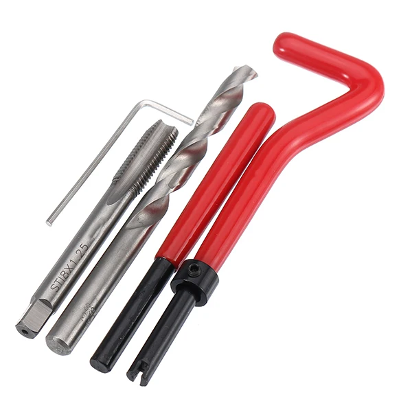 M8 X 1.25 Thread Repair Stainless Helical Coil Wire Insert Tool Kit For Motorcycle Car Helicoil AT2059C