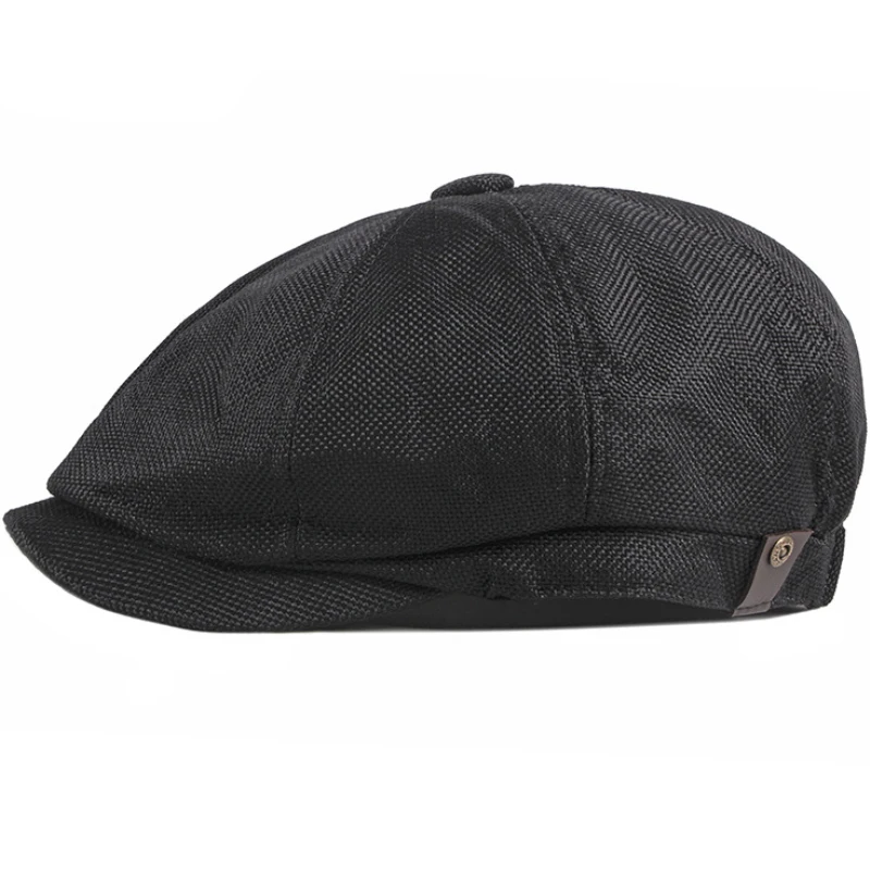 HT3669 Berets Spring Summer Men Women Cap Vintage Octagonal  Cap Male Female Cotton Linen Beret Hat Unisex Beret Cap Men