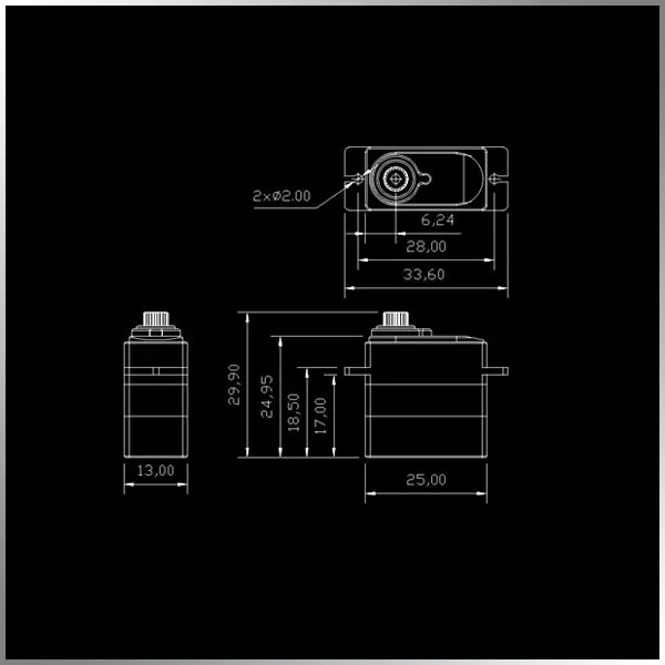 KINGMAX KM0950MDHV 17g Servo étanche 5.5kg couple adapté pour hélicoptère de petite taille ou avion RC F3A 3D modèles de bricolage partie