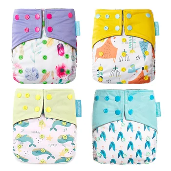 Happyflute Os Bamboe Houtskool Waterdicht Wasbaar Pocket Luier Kerst Baby Doek Nappy 1 Pcs Pack