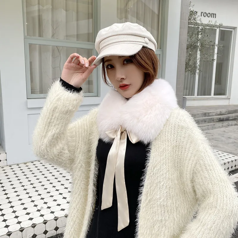 ZDFURS * real fox fur collar muffler fur scarf  for winter fox fur collar for wool coat Coat decoration lovely collar for girl