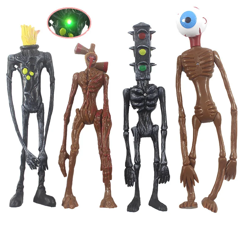 4pcs Urban Legend 18-20cm Anime Siren Head Action Figures Toy Sirenhead With Light Horror Collectiable Model For Children Gifts