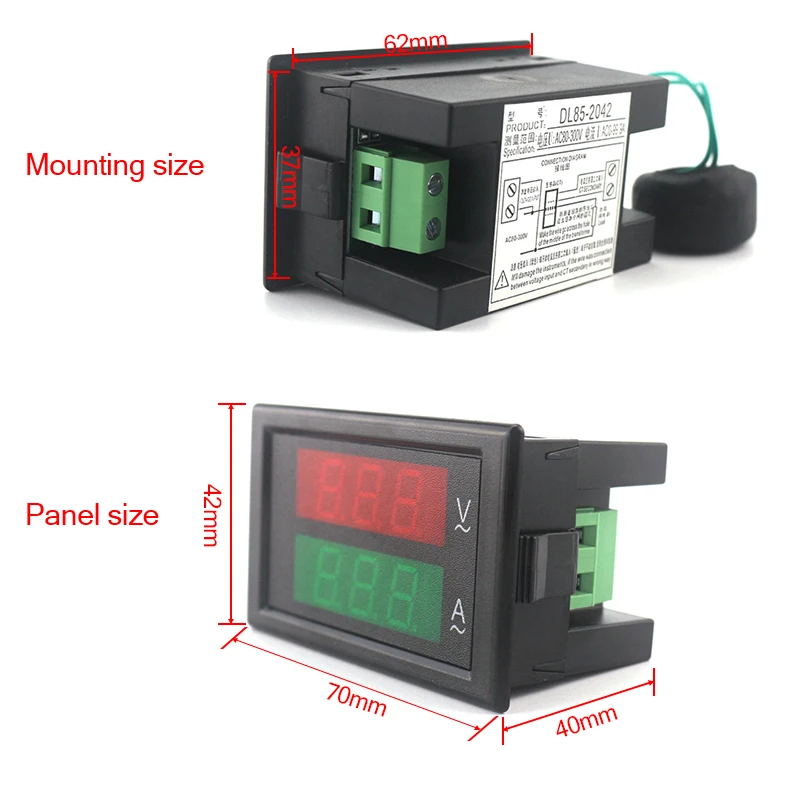 Woltomierz amperomierz cyfrowy AC 80-300V 0-100A Led volt amp miernik miernik napięcia miernik prądu ampere miernik panelu