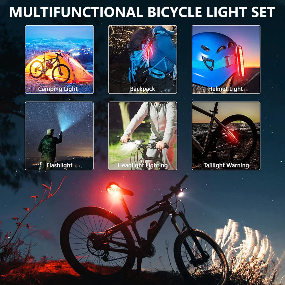 12 LED 50000LM Ultra Bright Bicycle Light USB Rechargeable LED Bike Headlight Waterproof Bike 10000mAh Powerful Led Flashlight