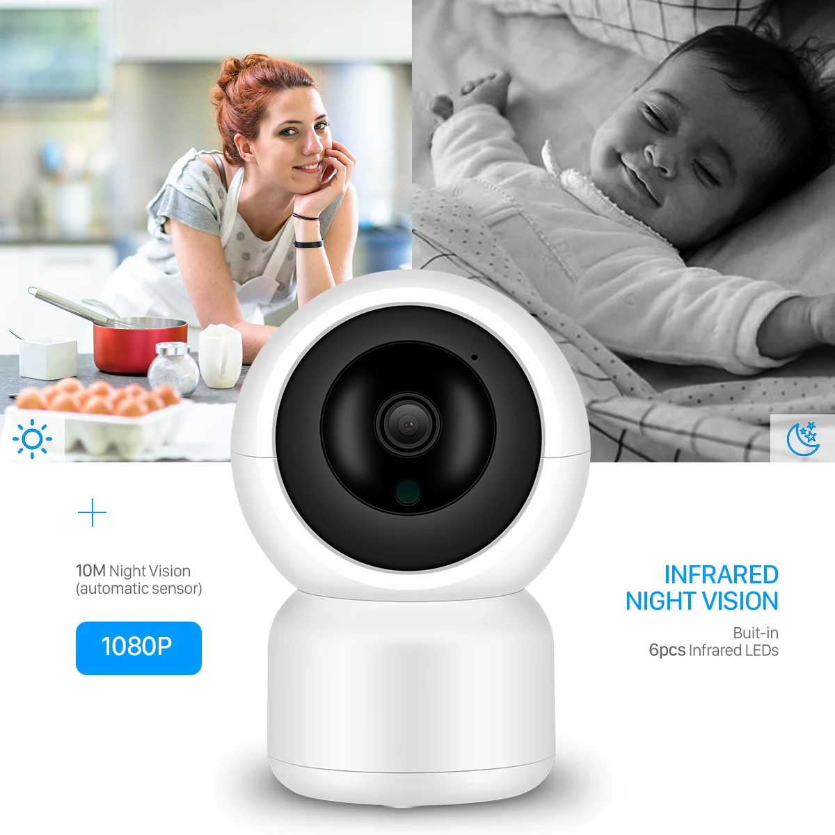 Wireless IP Camera WiFi 1080P Auto Tracking  Baby Monitor Surveillance Camera Cloud Storage Wi-fi PTZ IP Camera P2P