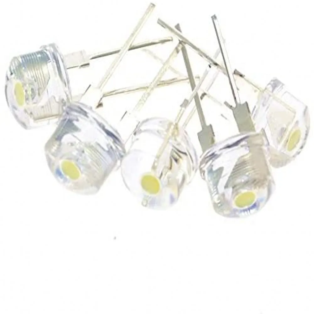 500PCS NEUE F8 8mm 0,25 W 3,0-3,2 V strohhut LED Weiß Super helle LED lampe weitwinkel Transparent LED Lampe Strohhut LED