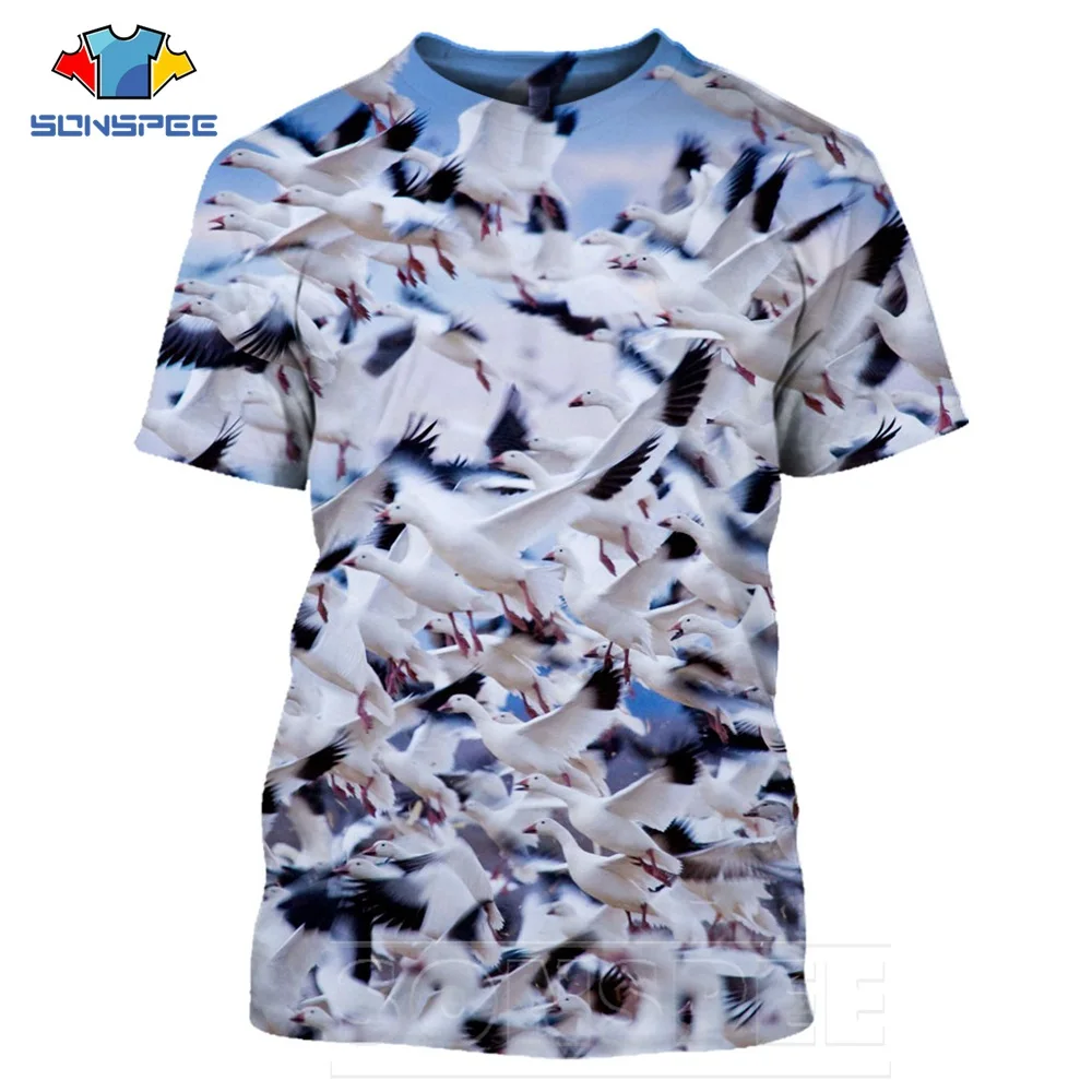 SONSPEE Summer Animal T-shirts 3D Print  Bird T Shirts Men Women Harajuku Fashion Hip Hop Short Dense Pattern Sleeve Streetwear