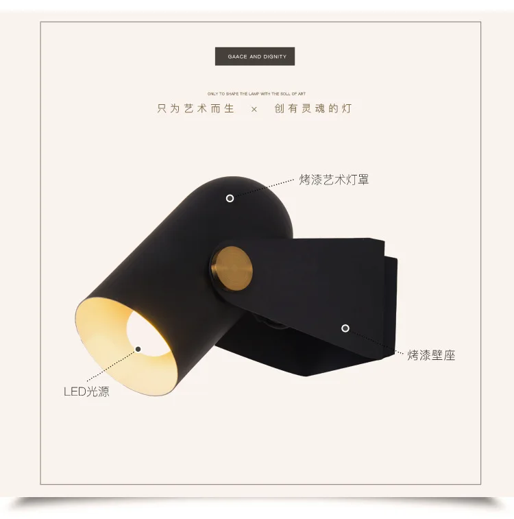 Carronade Wand Licht Europa Nordic Kleine Kupfer drop licht Led Goldene Moderne Schlafzimmer Esszimmer Bar deco design Led loft wand lampe – Detail 3