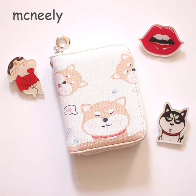 Cute Cat Dog Womens Mini Leather Wallet Coin Purses Ladies Wallets Money Bag Female Card Holder Cute Small Wallets Women Purse