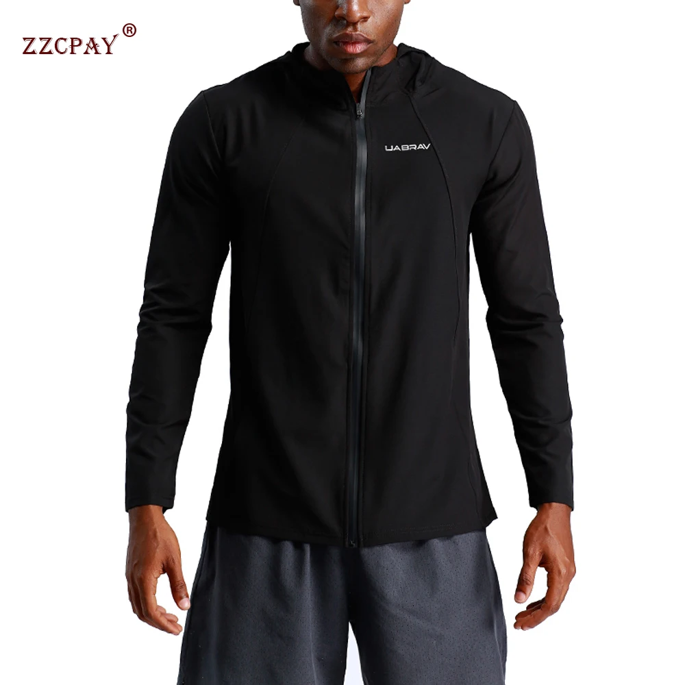 

Running Fitness Quick-drying Breathable Full Zipper Sports Sweater Men's Outdoor Hooded Jacket Sports Casual Clothes Long Sleeve