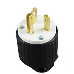 American UL Copper NEMA L5-20P Re-wireable US Wiring Plug 3p Power Converter Anti-off Straight Inline Industry Locked Plug