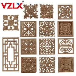 VZLX-Antique Woodcarving Wood Decal, Linhas de escultura, Applique de madeira, Rose Rubber, Decoração Acessórios, Gabinete, Venda quente